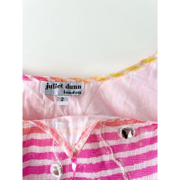 Juliet Dunn London 2 Mini Dress Ombre Pink Peplum Confetti Sequin 6/8 - Picture 4 of 4